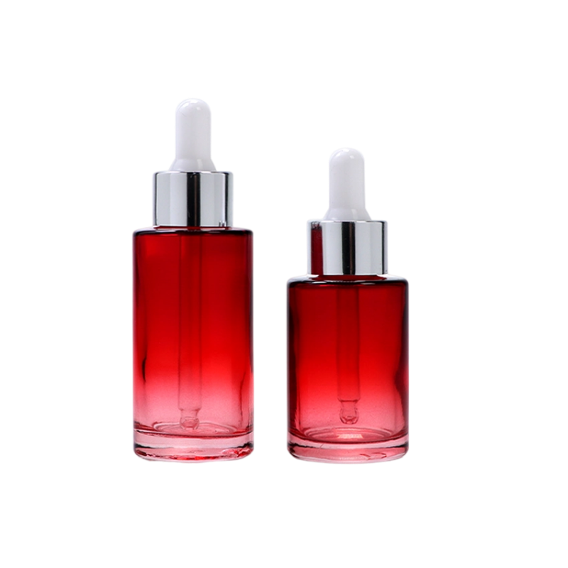 30ml 40ml Gradient Red Cosmetic Glass Dropper Bottles