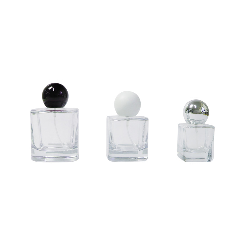 30ml 50ml 100ml Transparent Square Thick Bottom Glass Perfume Bottles